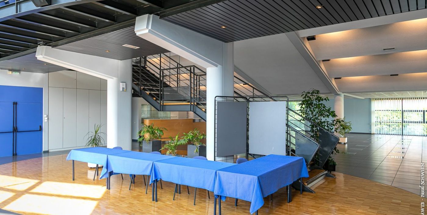 Espace Tonnelier, salle de réception vitrée de L'Espace Auguste